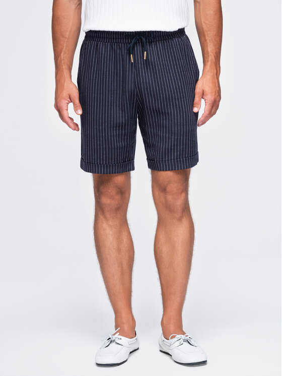 Ombre Ombre Szorty materiałowe OM-SRCS-0208 Granatowy Regular Fit
