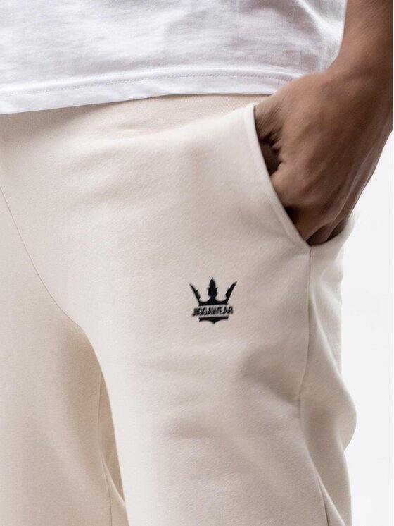 Jigga Wear Jigga Wear Spodnie dresowe Spodnie Dresowe Męskie Beżowe Jigga Wear Black Crown XXL Beżowy Regular Fit