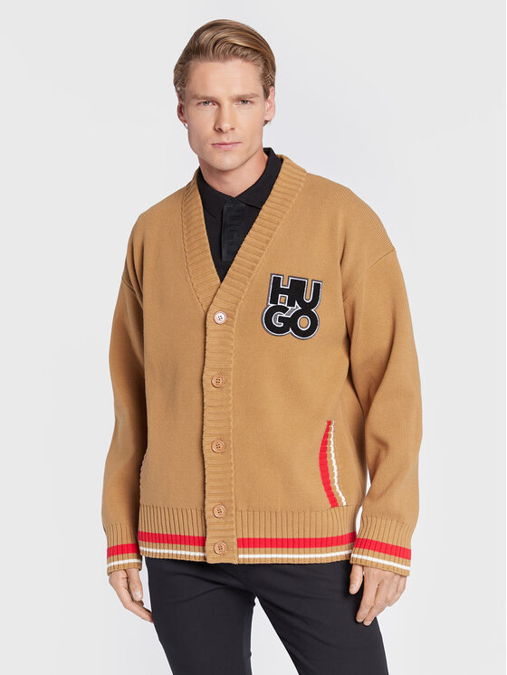 Hugo Кардиган Stuumo 50475438 Кафяв Oversize