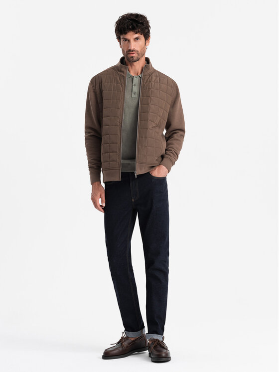Ombre Ombre Bunda bomber OM-JANP-0193 Hnědá Regular Fit