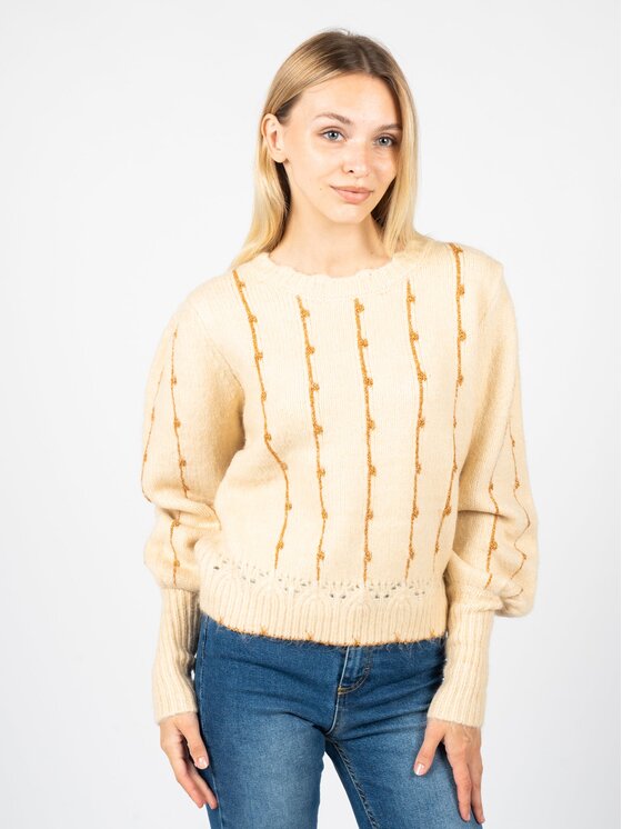 Silvian Heach Silvian Heach Sweter PGA22187 Beżowy Oversize