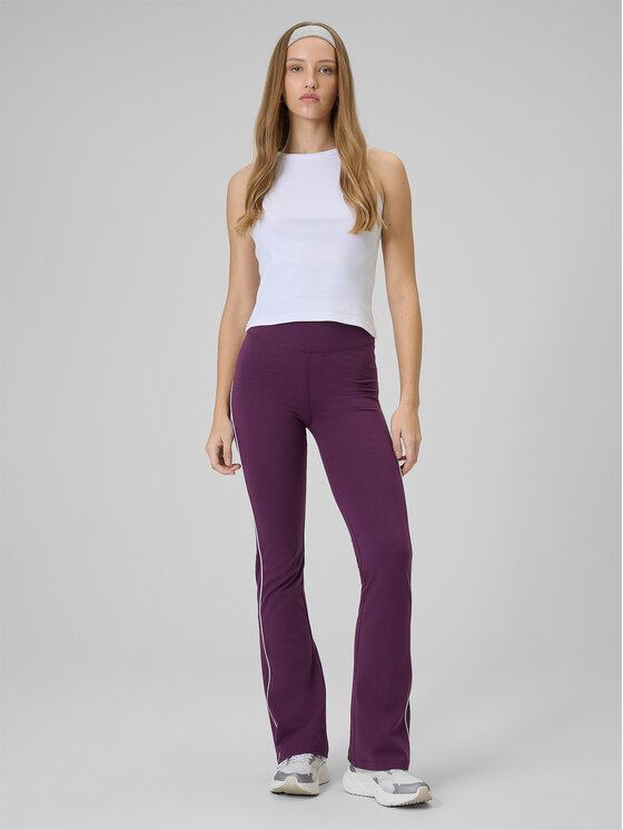 4F 4F Legginsy SPORTS CLUB Bordowy Slim Fit