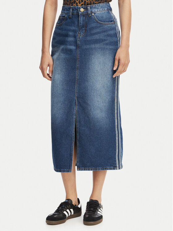 adidas adidas Jeans suknja 3-Stripes KD2908 Plava Regular Fit