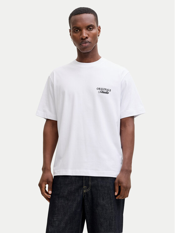 Jack & Jones Jack & Jones Majica Norrebro Typo 12282898 Bela Regular Fit