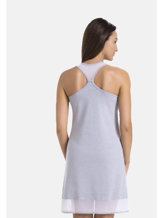 Teyli Teyli Koszula nocna 216 Szary Regular Fit