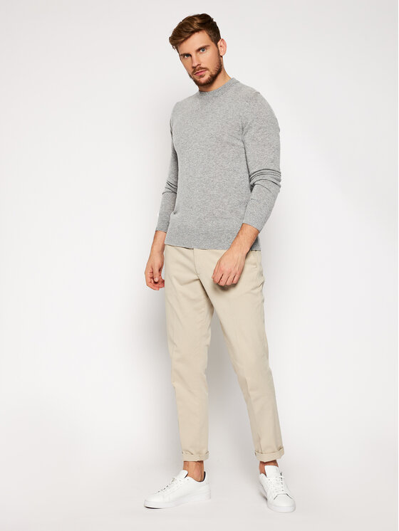 Woolrich Woolrich Sweter Supergeelong Logo CFWOKN0073MR UF0469 Szary Regular Fit