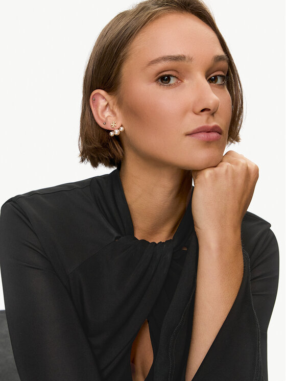 Tory Burch Tory Burch Naušnice Kira Pearl Front-Back Earring 153672 Zlatna