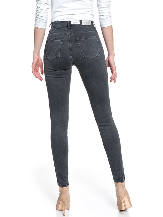Wrangler Wrangler Jeansy HIGH RISE SKINNY Czarny Skinny Fit