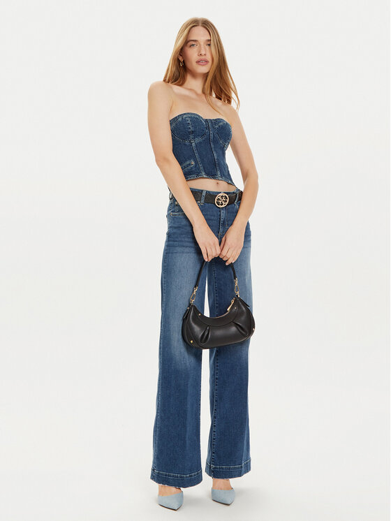Guess Guess Topiņš W4PH0T D5JT1 Tumši zils Slim Fit