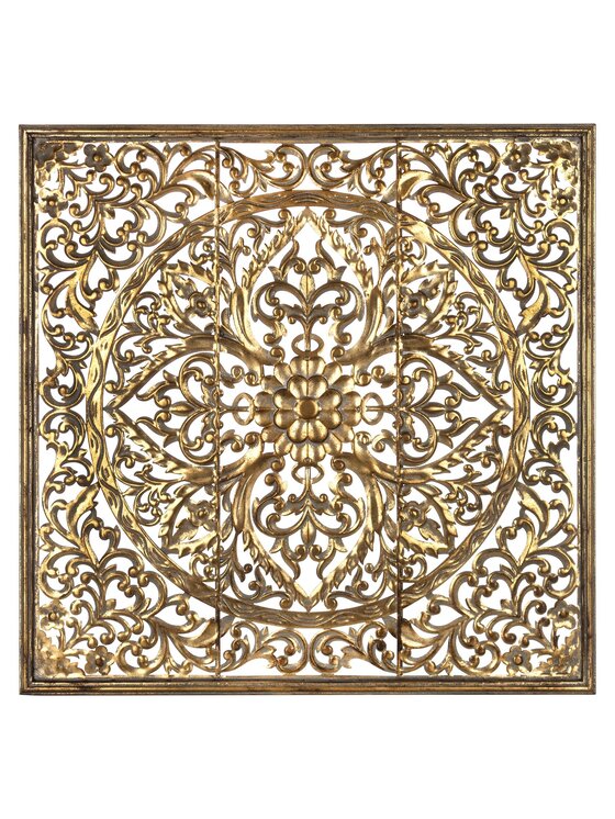 MIAhome MIAhome Dekoracja ścienna metalowa 80x80x2 cm ROZETA Złoty