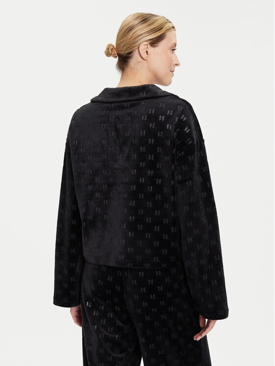 KARL LAGERFELD KARL LAGERFELD Μπλούζα πιτζάμας A4W44007 Μαύρο Regular Fit