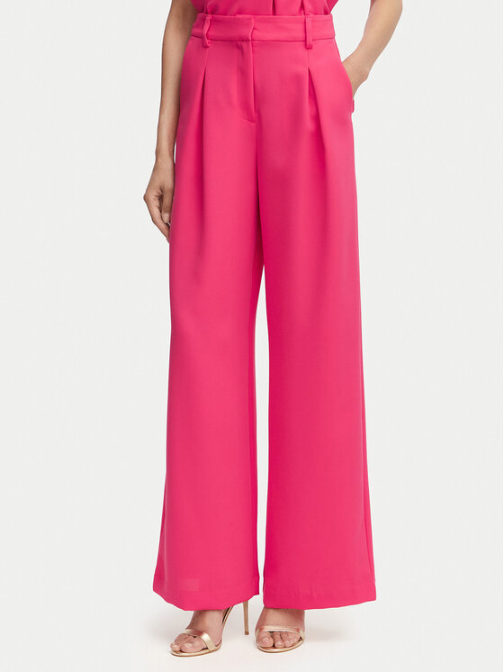 French Connection Pantaloni din material Tiana 749000 Roz Regular Fit