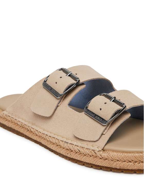 Tommy Hilfiger Tommy Hilfiger Espadrillid Flex Jutte Hilfiger Suede Sandal FM0FM05503 Beež