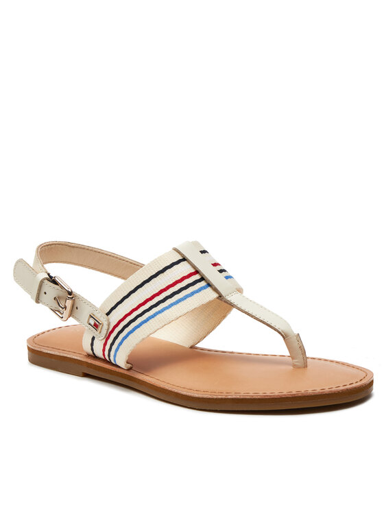 Tommy Hilfiger Sandalen Flat Sandal Stripes FW0FW07924 Beige Modivo