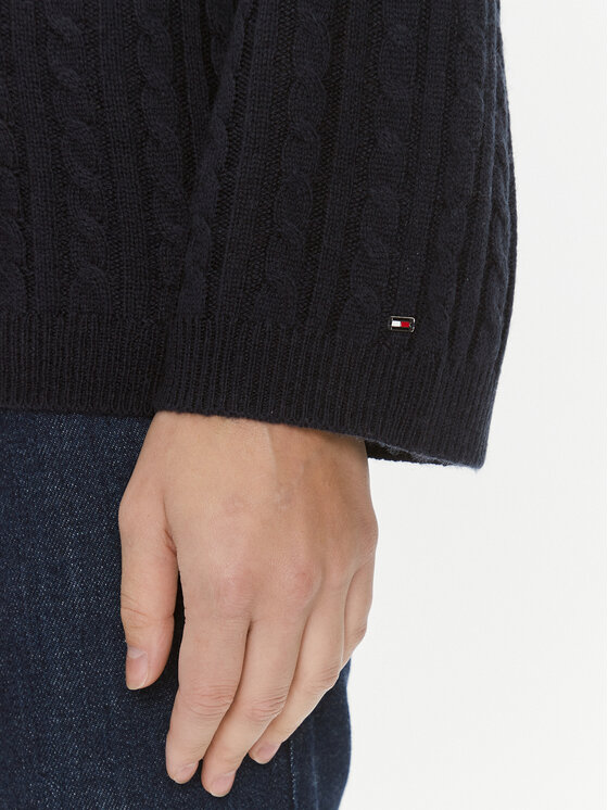 Tommy Hilfiger Tommy Hilfiger Rollkragenpullover WW0WW39904 Dunkelblau Relaxed Fit