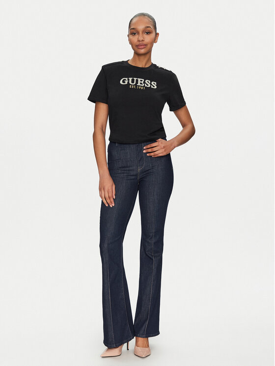 Guess Guess Póló W5GI15 K8FQ4 Fekete Regular Fit