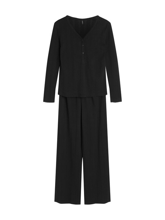 Esotiq Esotiq Piżama 45993 Czarny Regular Fit