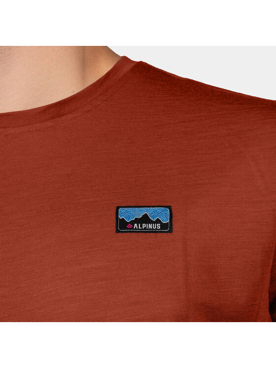 Alpinus Alpinus T-Shirt Otago Czerwony Regular Fit