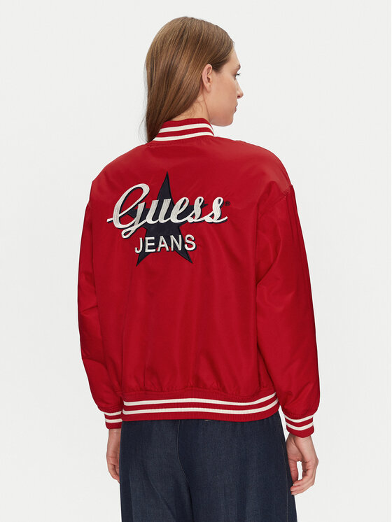 Guess Jeans Guess Jeans Bunda bomber W5RL43 WHAA2 Červená Regular Fit