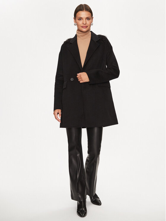 TWINSET TWINSET Wollmantel 232TP2011 Schwarz Regular Fit