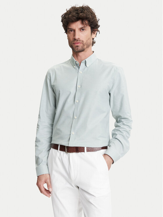 Lindbergh Lindbergh Košile 30-203174 Zelená Slim Fit