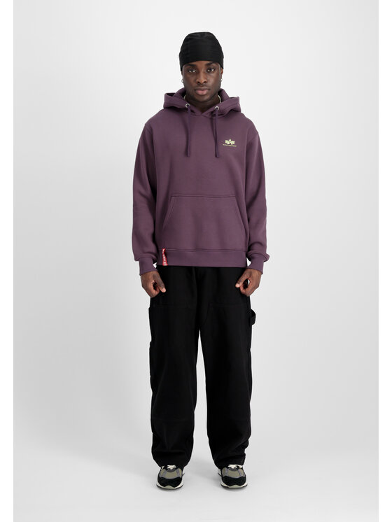 Alpha Industries Alpha Industries Bluza Basic Small Logo Hoodie Fioletowy Regular Fit