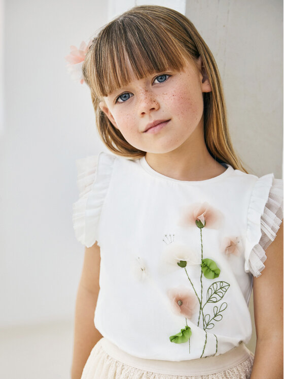 Mayoral Mayoral Bluză 3079 Alb Regular Fit