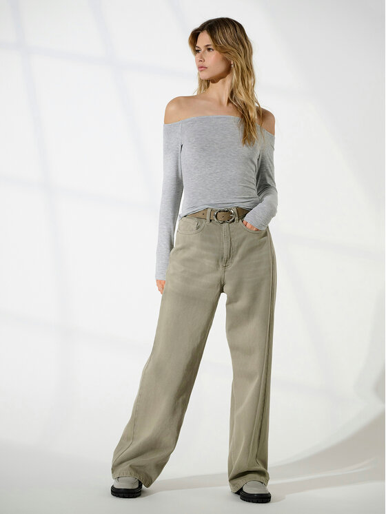 ONLY ONLY Bluzka Glamour 15339763 Szary Slim Fit
