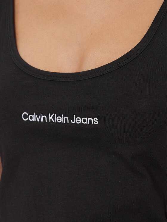 Calvin Klein Jeans Calvin Klein Jeans Top Institutional J20J221064 Črna Slim Fit