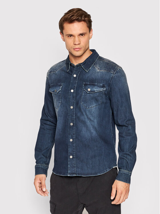 Young Poets Society Young Poets Society cămașă de blugi Fred 106629 Bleumarin Regular Fit