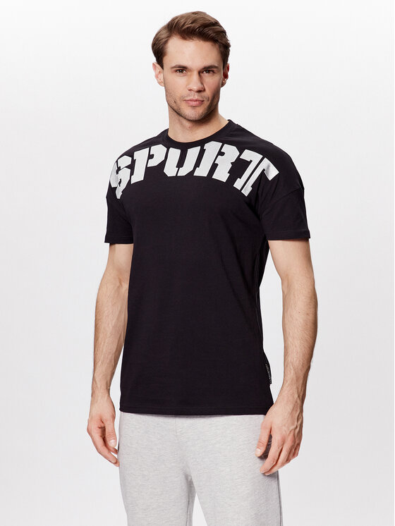 Plein Sport Plein Sport Tričko SACC MTK6031 SJY001N Čierna Regular Fit