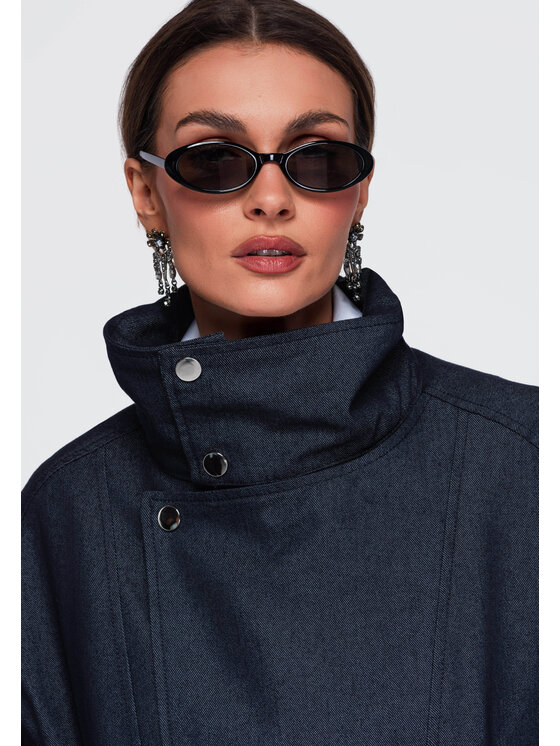 Ombre Ombre Kurtka przejściowa OW-JALP-0137 Granatowy Oversize