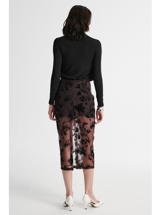 MARI PRETI MARI PRETI Spódnica ołówkowa LUNARIA Brązowy Slim Fit