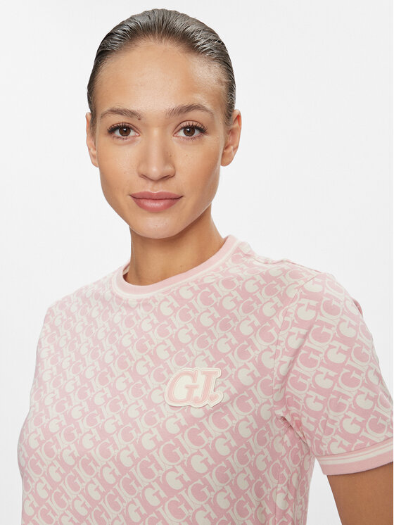 Guess Guess T-särk Logomania Crop Tee V4RI03 J1314 Roosa Cropped Fit