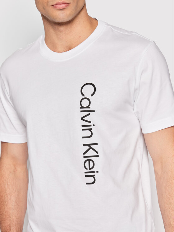 T-shirt Off Placement Logo K10K109738 Bianco Slim