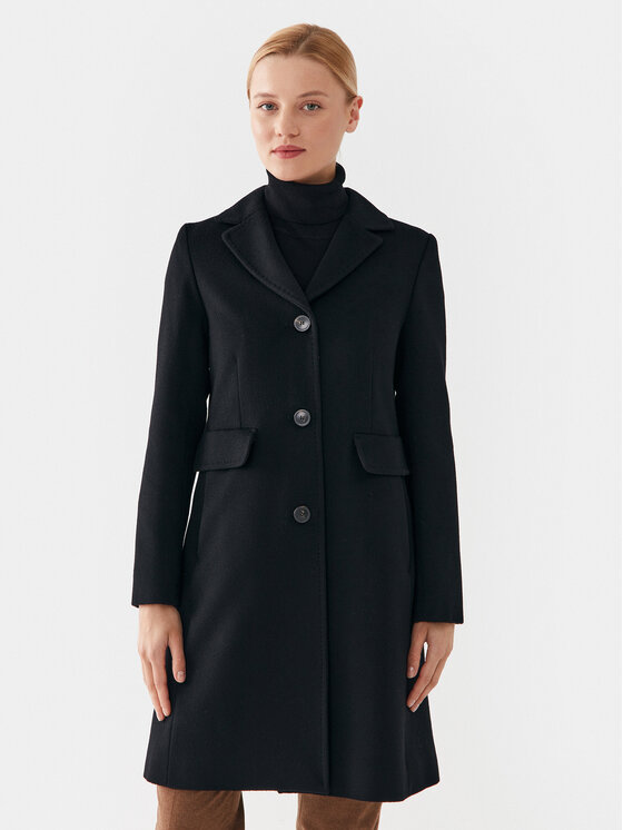 Weekend Max Mara Weekend Max Mara Вълнено палто Tevere 2350161433 Черен Regular Fit