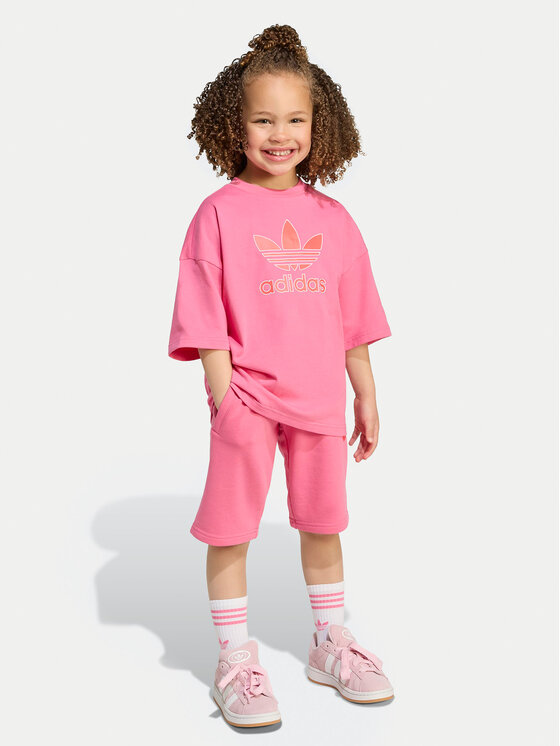 adidas adidas Súprava Tričko a šortky Big Logo Execution KA0222 Ružová Loose Fit