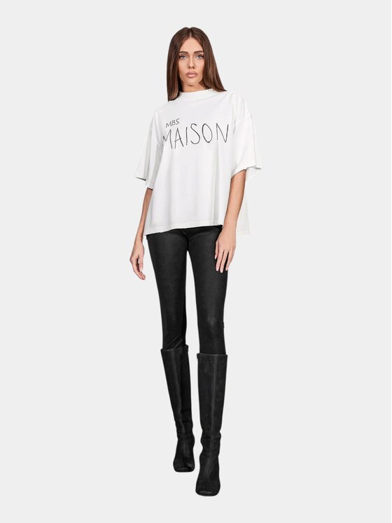 MADE BY SOCIETY MADE BY SOCIETY T-Shirt Signe - T27581 Biały Basic Fit