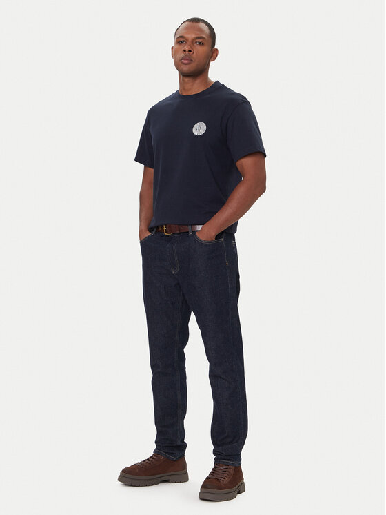 Mustang Mustang T-shirt Akron 1016869 Blu scuro Relaxed Fit
