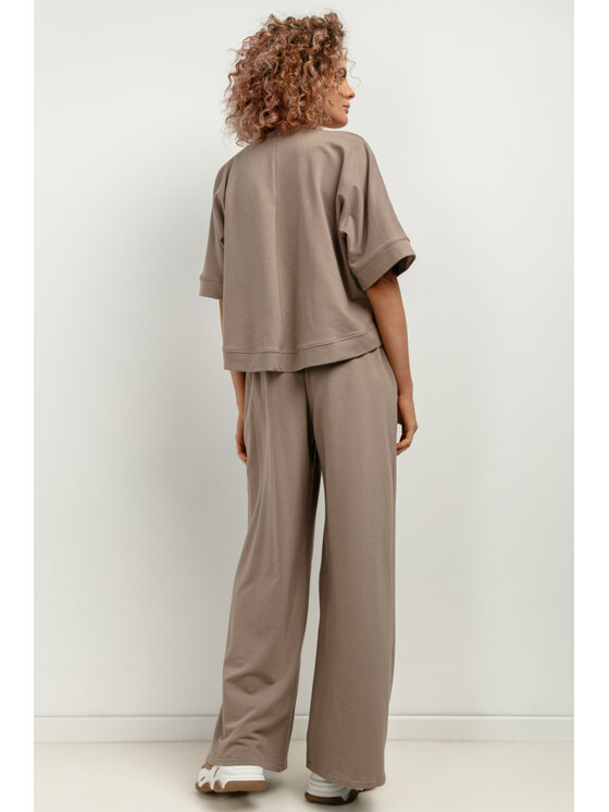 Tessita Tessita Bluza T416/6/XL-XXL Brązowy Loose Fit