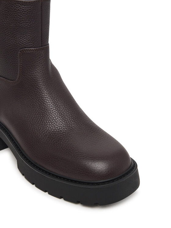 Calvin Klein Calvin Klein Botki Chunky Ankle Boot Lth Hdw HW0HW03202 Brązowy ciemny