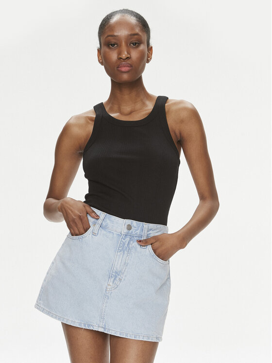 Calvin Klein Jeans Calvin Klein Jeans Top Variegated J20J223104 Crna Slim Fit