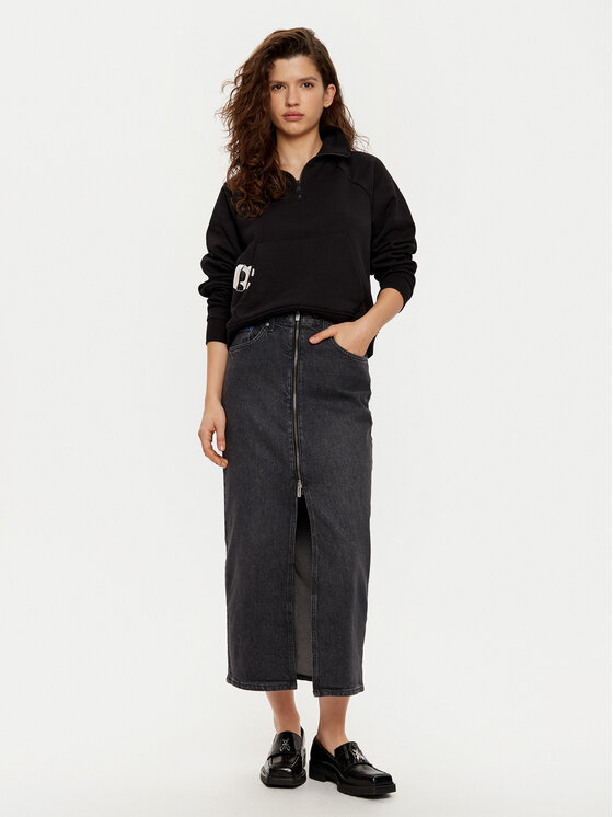 Karl Lagerfeld Jeans Karl Lagerfeld Jeans Džínsová sukňa A1W12008 Sivá Regular Fit