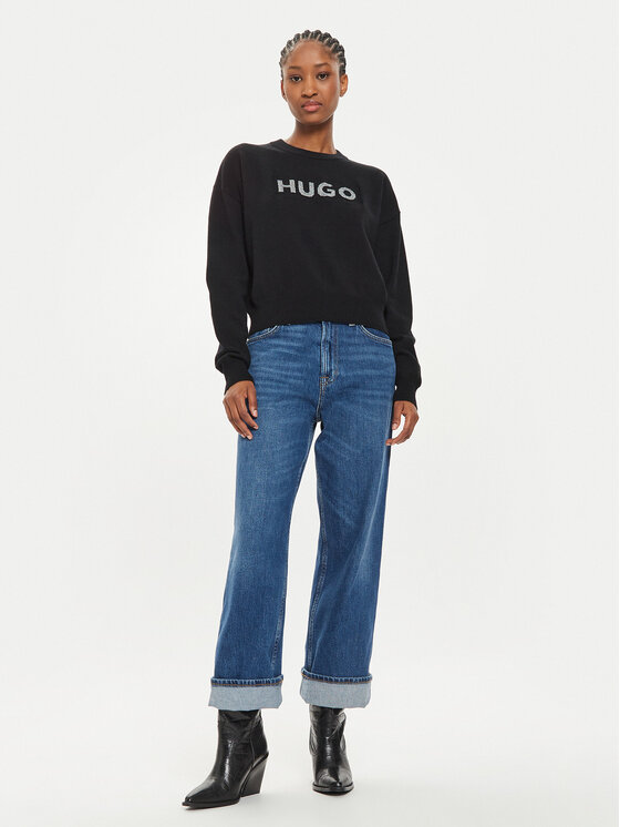HUGO Hugo Pullover Slogerix_B 50527754 Schwarz Relaxed Fit