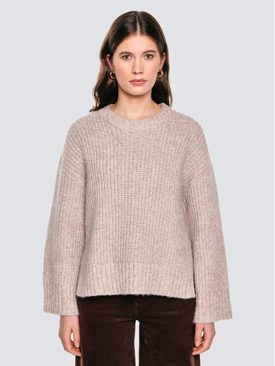 BIG STAR BIG STAR Sweter AMAYA Beżowy Comfort Fit