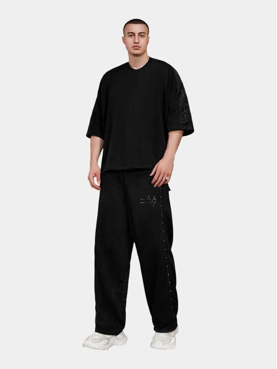 MADE BY SOCIETY MADE BY SOCIETY T-Shirt Tricou PURE DUNES - T17153 Czarny Basic Fit