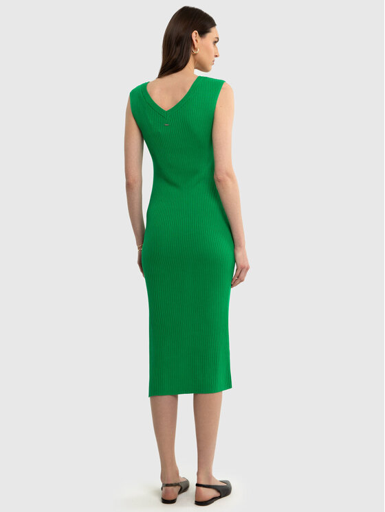 BIG STAR BIG STAR Sukienka dzianinowa ZIZILA_301_340 Zielony Slim Fit
