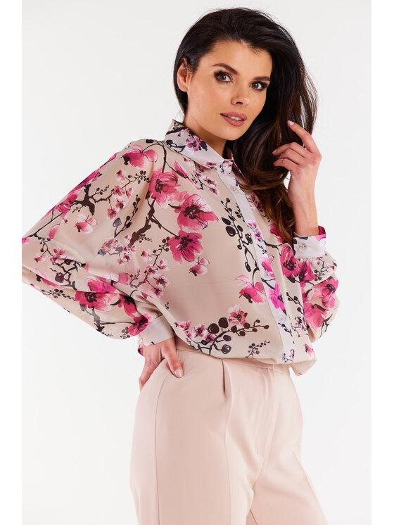 Awama Awama Sukienka letnia A513 Kolorowy Basic Fit