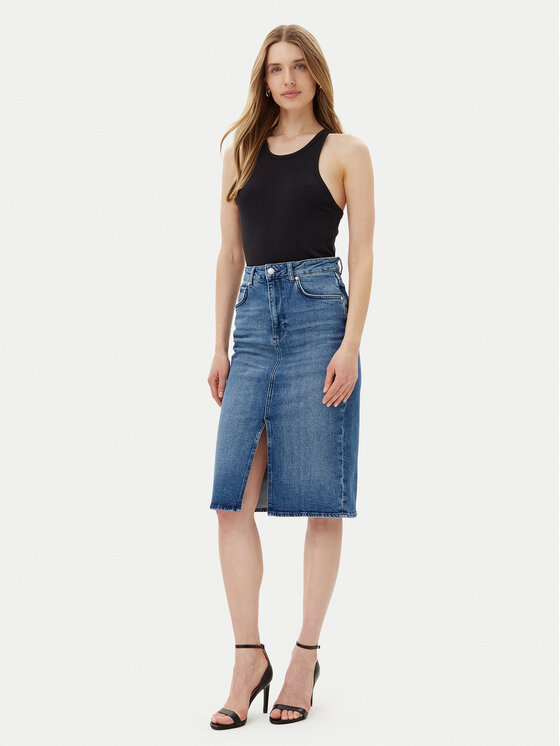 JOOP! JOOP! Džínová sukně 58 JW242DS167 30047184 Modrá Slim Fit