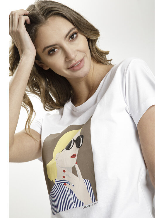 Cross Jeans Cross Jeans T-Shirt 55958-008 Biały